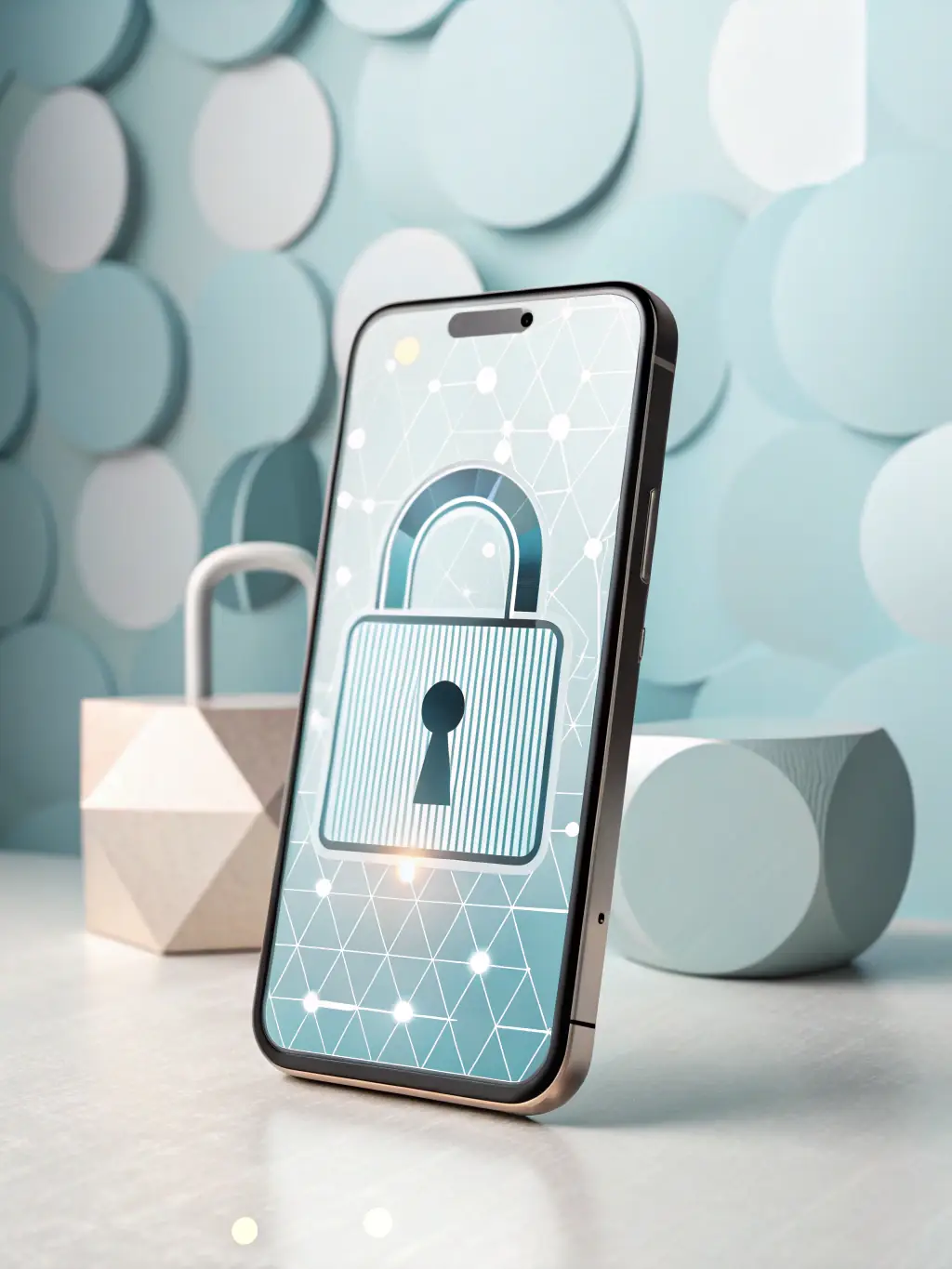 An image showcasing a modern, secure mobile banking app interface with biometric authentication.
