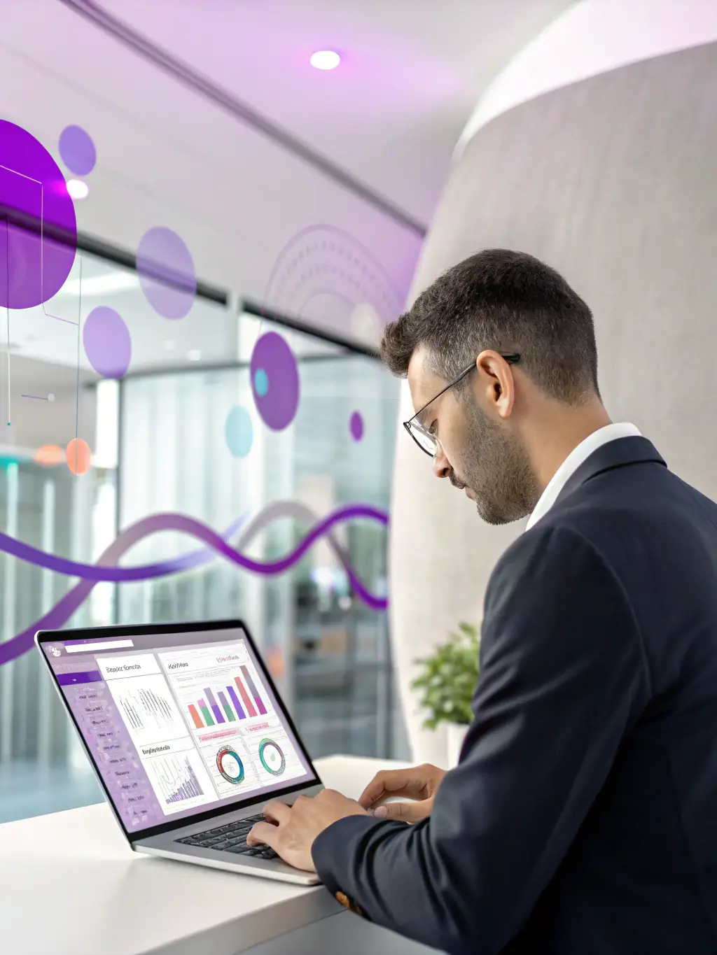 An image illustrating AI-driven financial analysis tools providing insights and predictions on market trends.